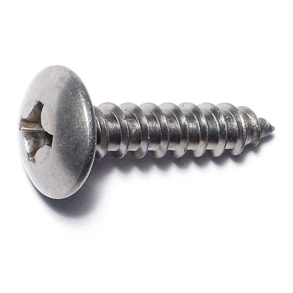 Midwest Fastener Sheet Metal Screw, #12 x 1 in, 18-8 Stainless Steel Truss Head Phillips Drive, 50 PK 53631